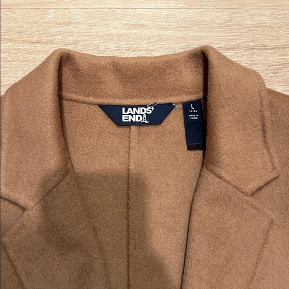 Lands’ End Wool Blend Overcoat - Camel - Size - Large - Picture 5 of 16